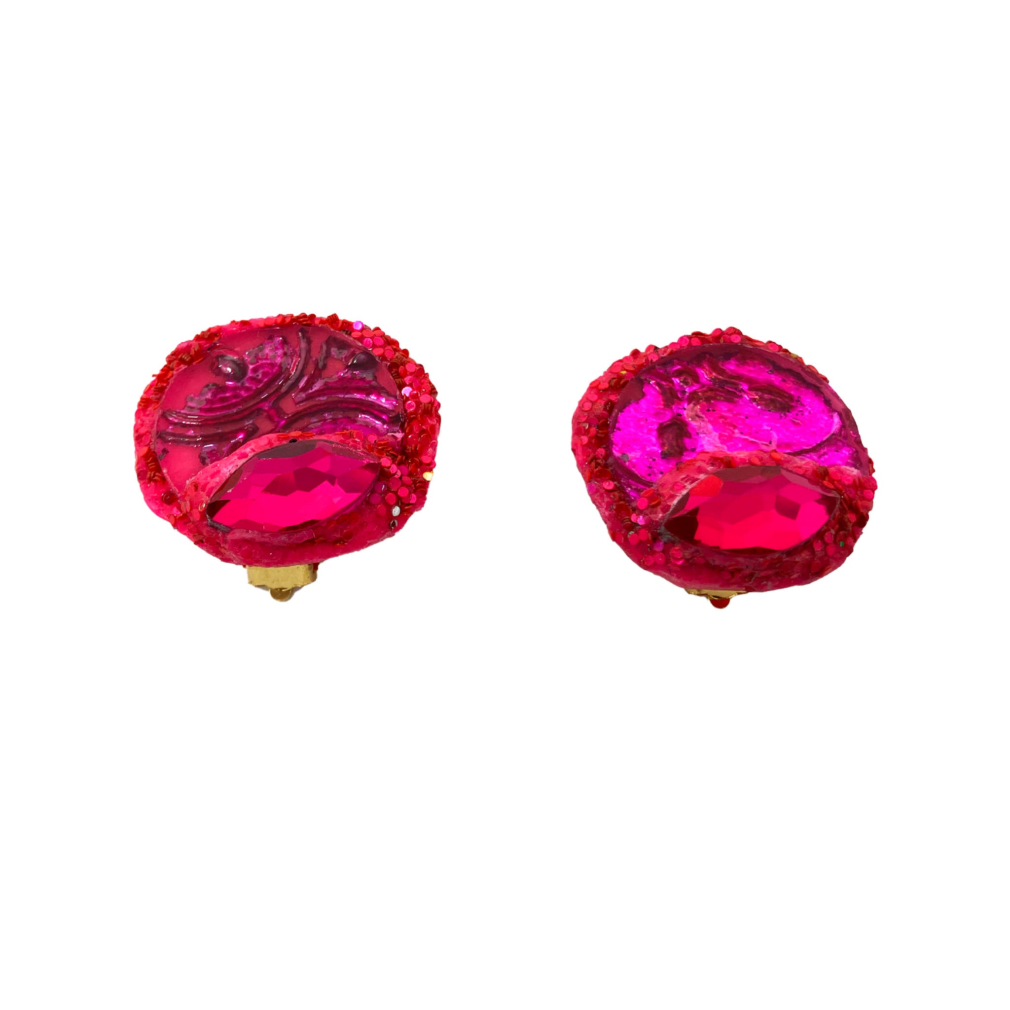 MAGENTA PINK CLIP ON EARRINGS, 2023