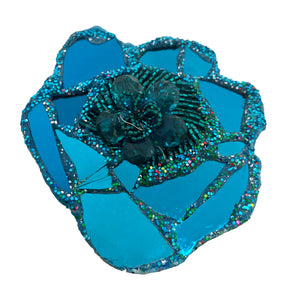 "BLUE ROSE" FLOWER BROOCH, 2024