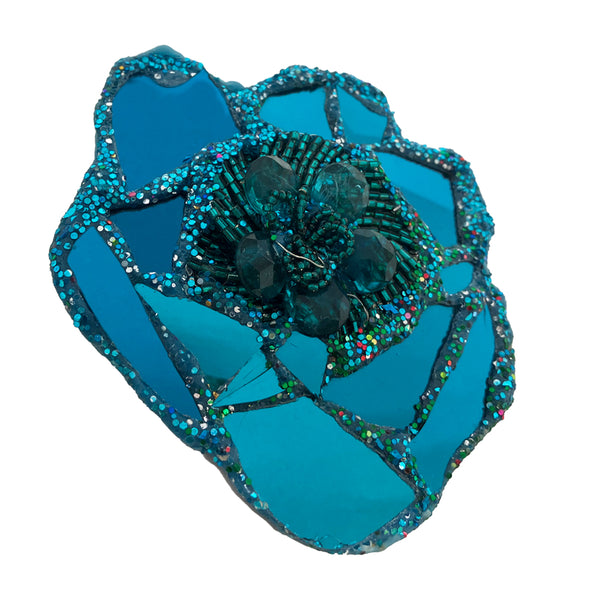 "BLUE ROSE" FLOWER BROOCH, 2024