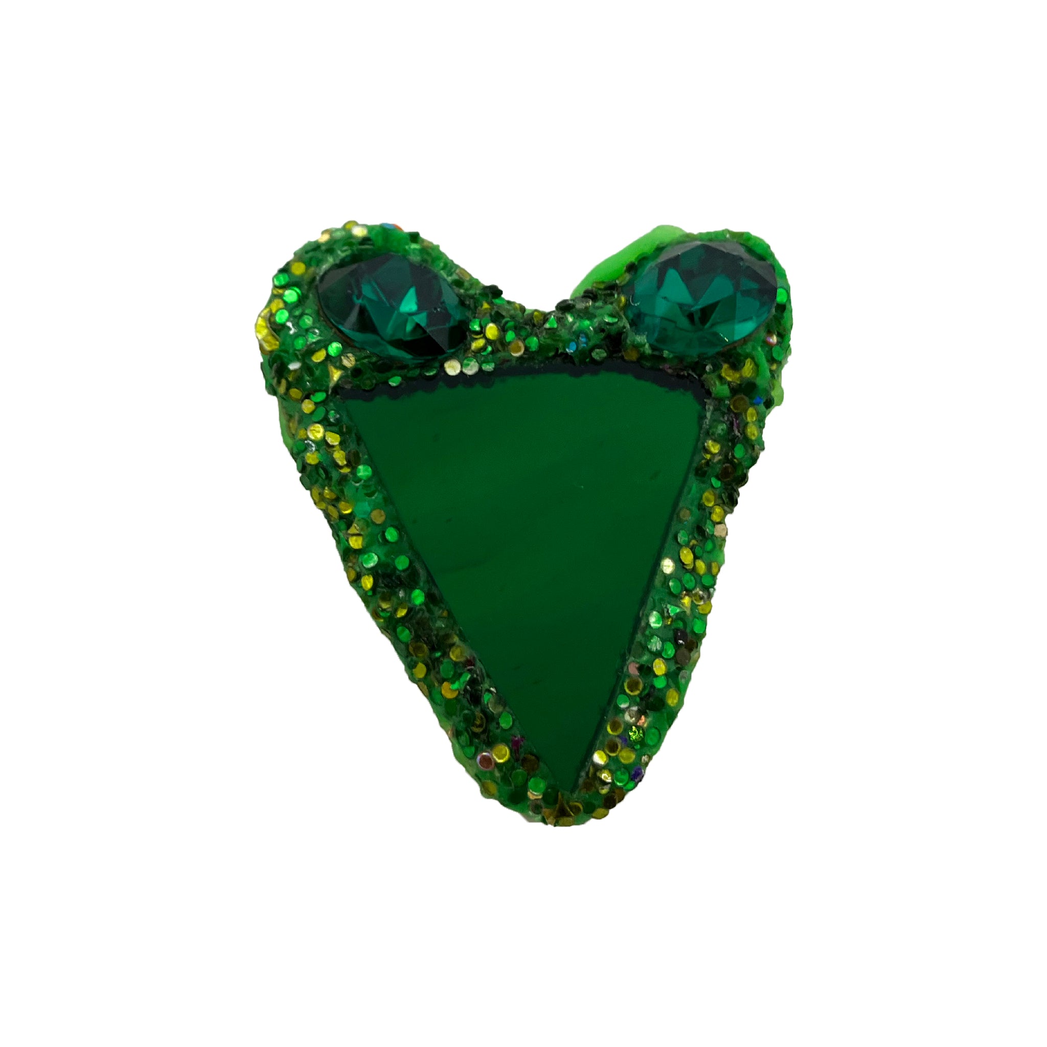 NEON GREEN MINI HEART BROOCH, 2024