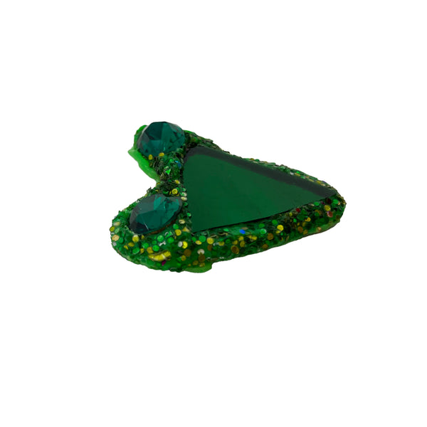 NEON GREEN MINI HEART BROOCH, 2024