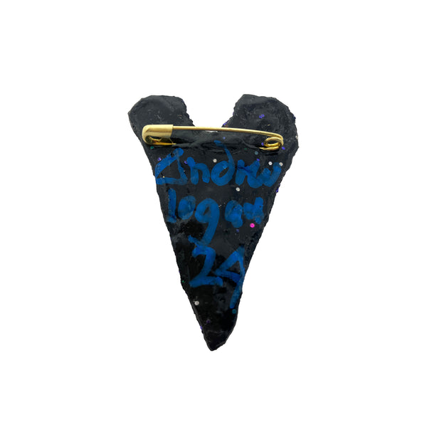 PURPLE POINTED HEART BROOCH, 2024
