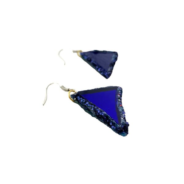 BLUE TRIANGLE PENDANT EARRINGS, 2024