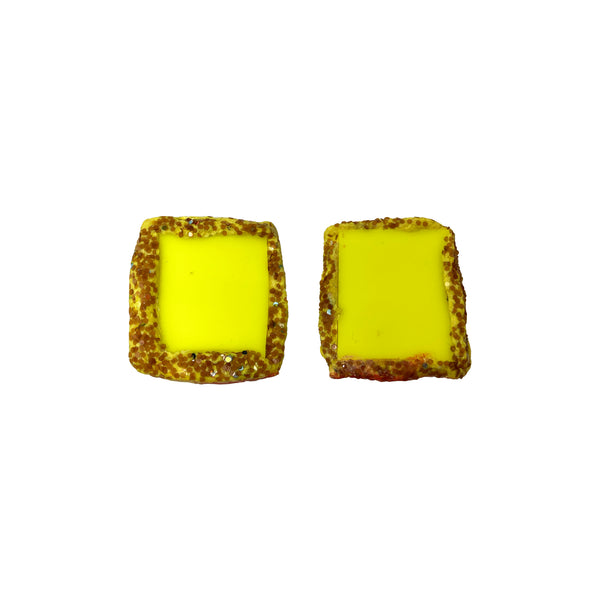 NEON YELLOW CLIP ON EARRINGS, 2009