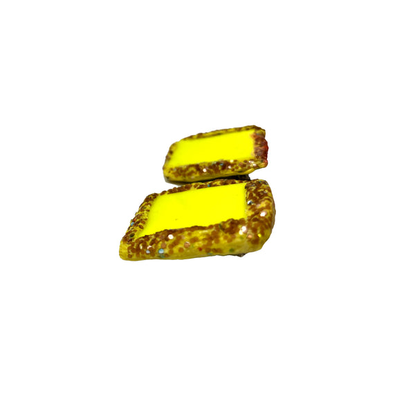 NEON YELLOW CLIP ON EARRINGS, 2009