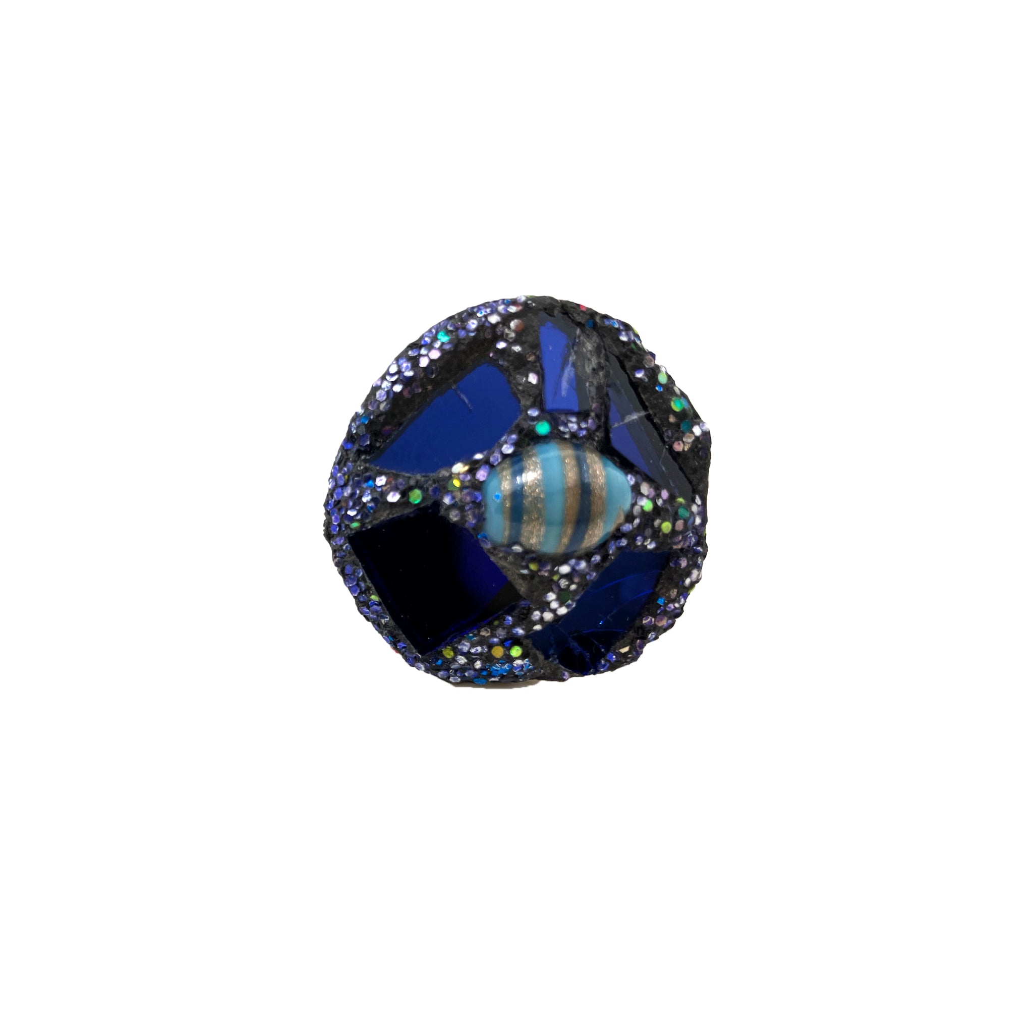 YVES KLEIN BLUE ROUND BEADED COCKTAIL RING, 2023