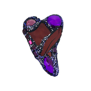 PLUM & PURPLE CRYSTAL HEART BROOCH, 2023