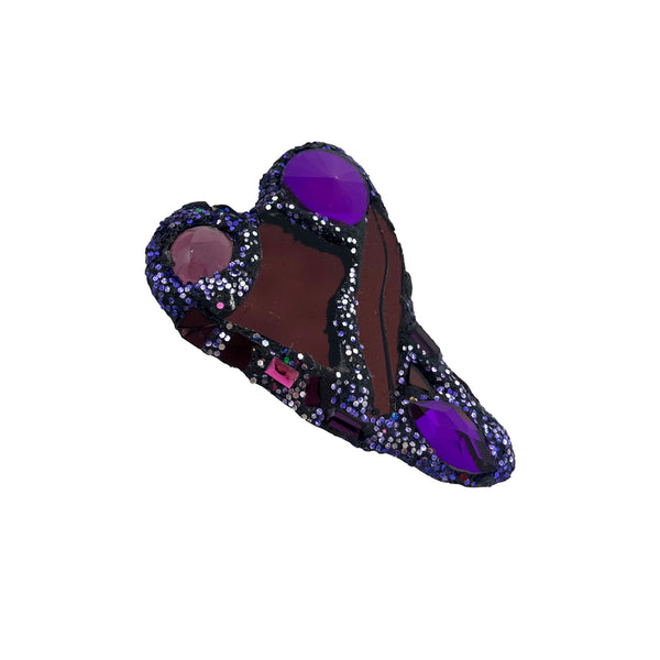 PLUM & PURPLE CRYSTAL HEART BROOCH, 2023