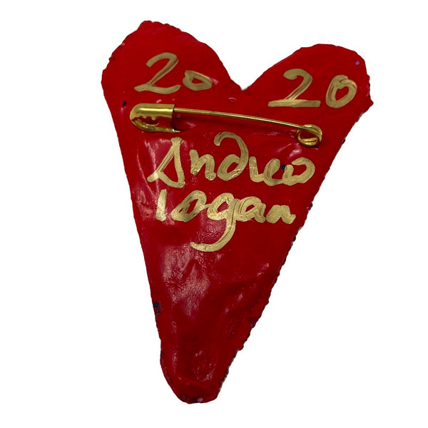 ANDREW LOGAN HEART BROOCH