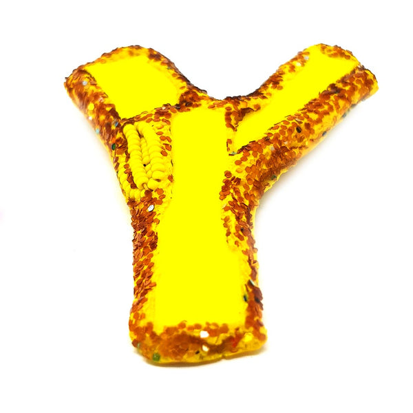 LETTER Y - YELLOW BROOCH