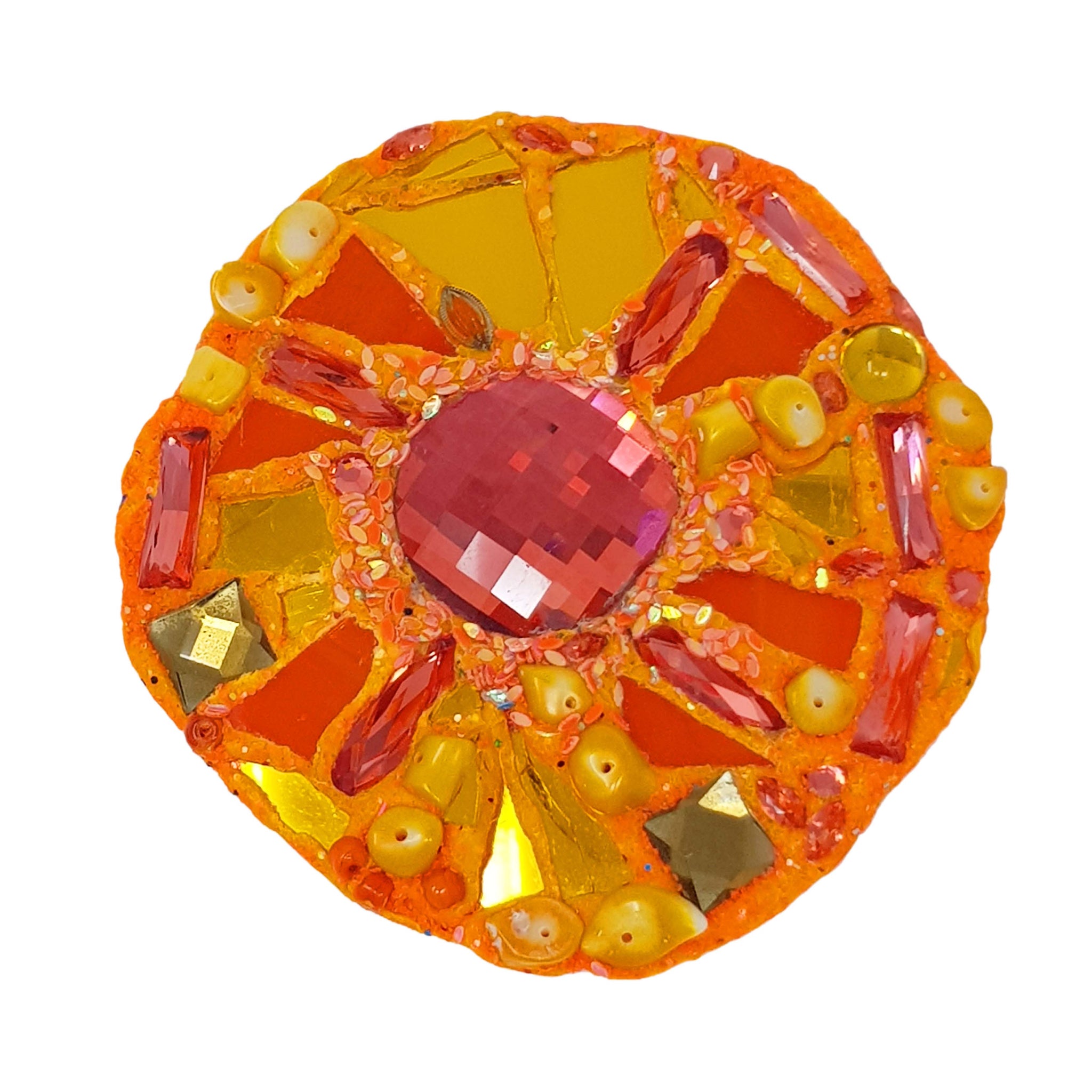 Andrew Logan Orange Sun Brooch