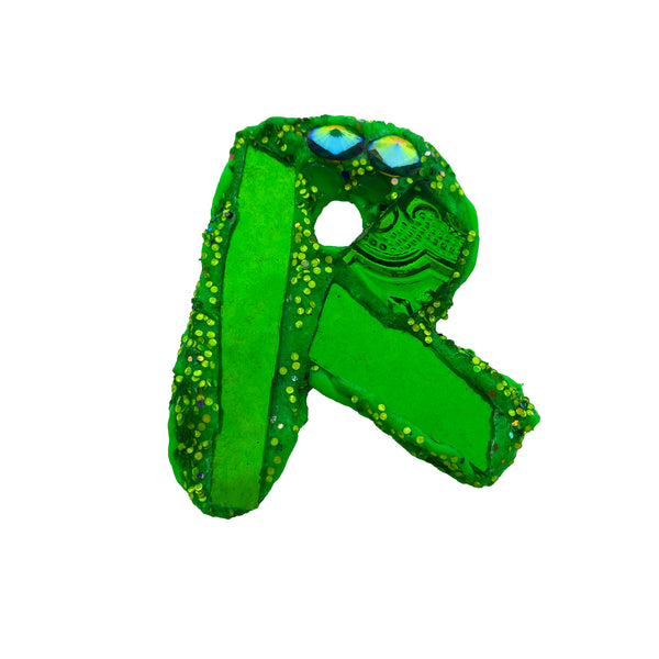 GREEN ALPHABET - LETTER BROOCHES