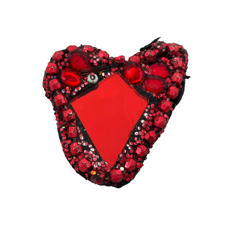 RED HEART WITH CRYSTALS, 2022