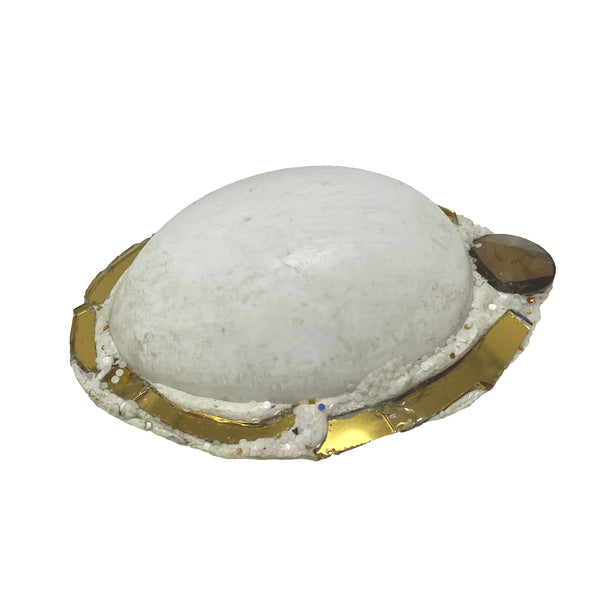 SACRED - White & Gold Cosmic Egg Brooch, 2022