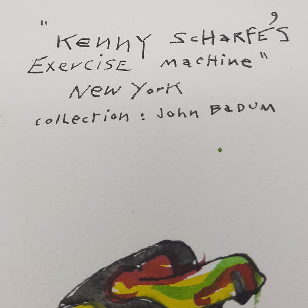 ORIGINAL WATERCOLOUR OF KENNY SCHARF'S BIKE - BY ANDREW LOGAN 1994